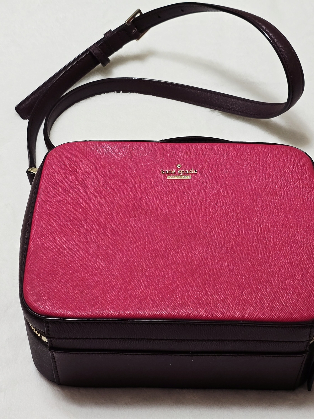 Kate Spade Hot Pink and Black Crossbody Camera Bag